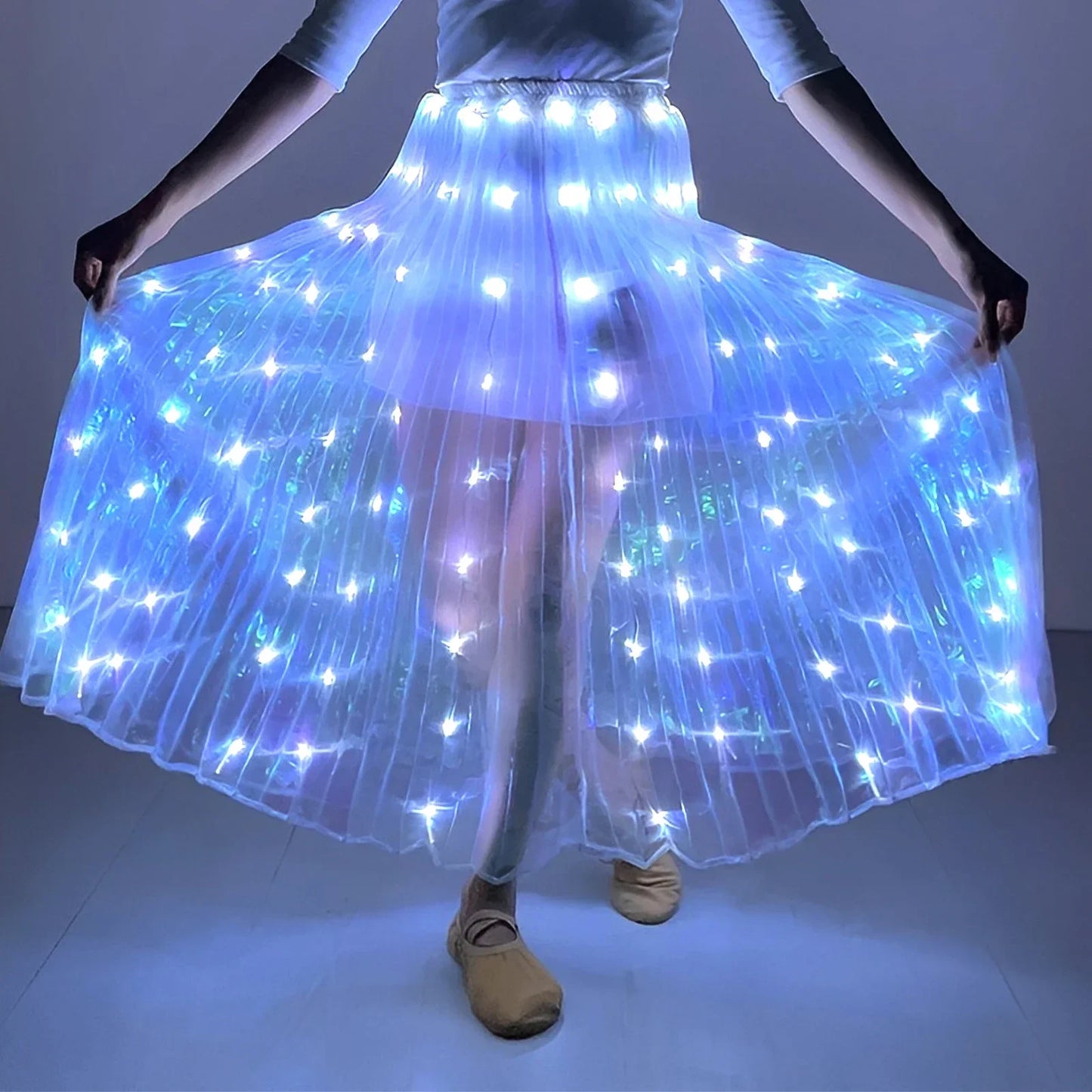 Light Up Skirt for Women LED Long Tutu for Girls Glow Dance Performance Outfits Rave Clothes Halloween Christmas Party Supplies