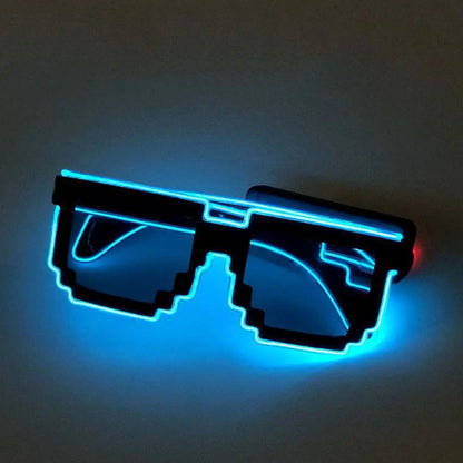 Cosplay Decorations Party Props Glowing Flashing Glowing Sunglasses Mosaic Glasses Led Light Up Glasses LED Luminous Glasses