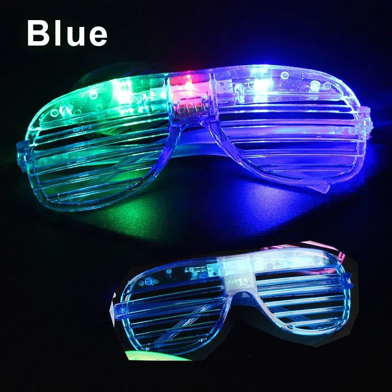 Light Up LED Shutter Glasses Party Sunglasses Glow in the Dark Neon Blinds for Rave Christmas Birthday Wedding  Party Decoration