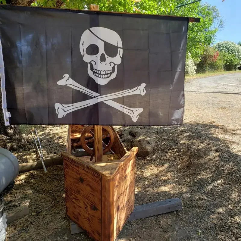 60*90cm Pirate Banner Pirate Theme Birthday Party Decorations Pirate Ship Skull Pennant Flags for Halloween Party Decor Cosplay