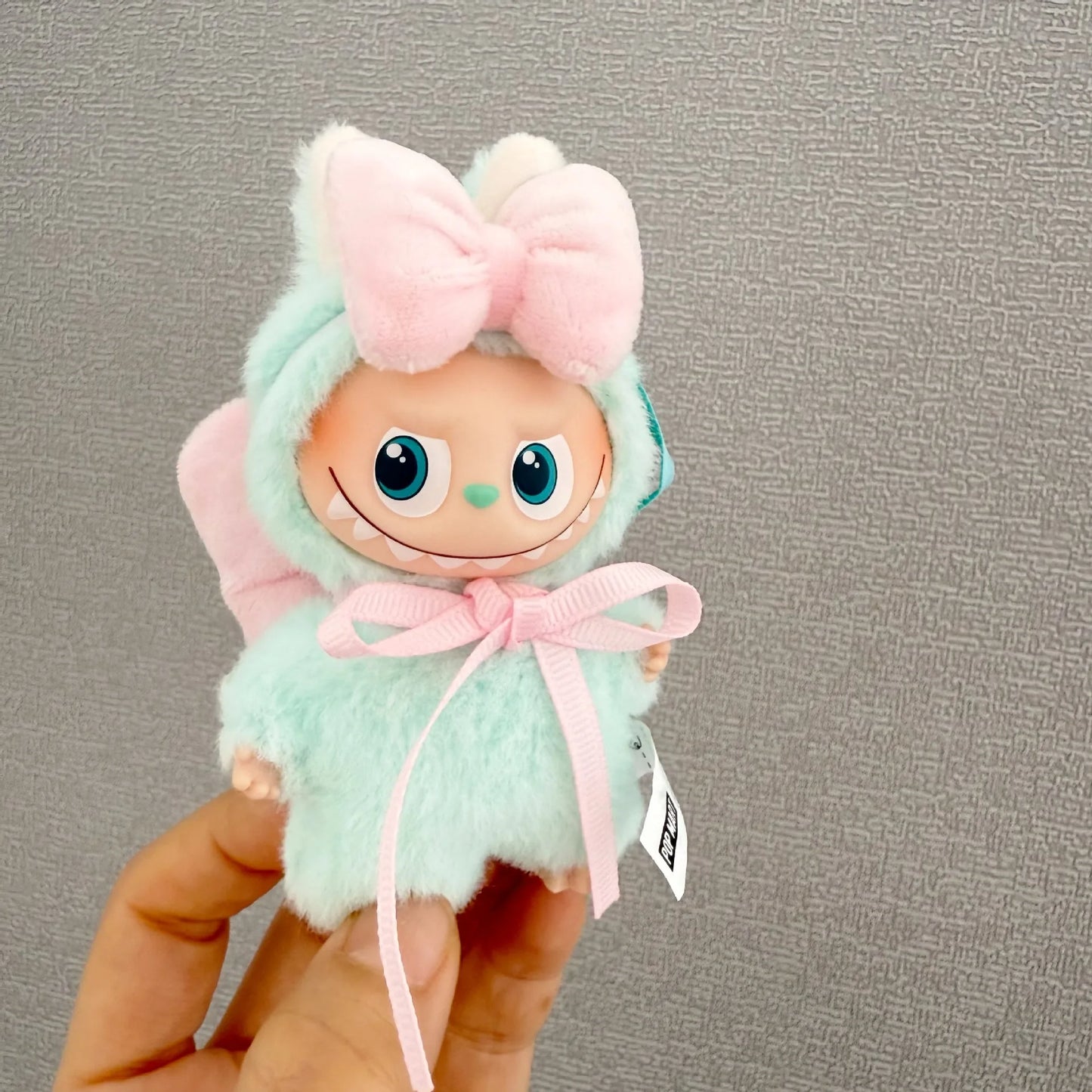 Mini Labubu Clothing Pink Bow Clothes for 10.5cm Labubu V4 the Monsters Pin for Love Series Doll Clothes Outfit Accessories