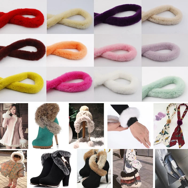 5M Artificial Rabbit Fur Ribbon Tapes Faux Fur Tape Trimming Ribbon Furry Fluffy Tape Garment Edge DIY Sewing Accessories