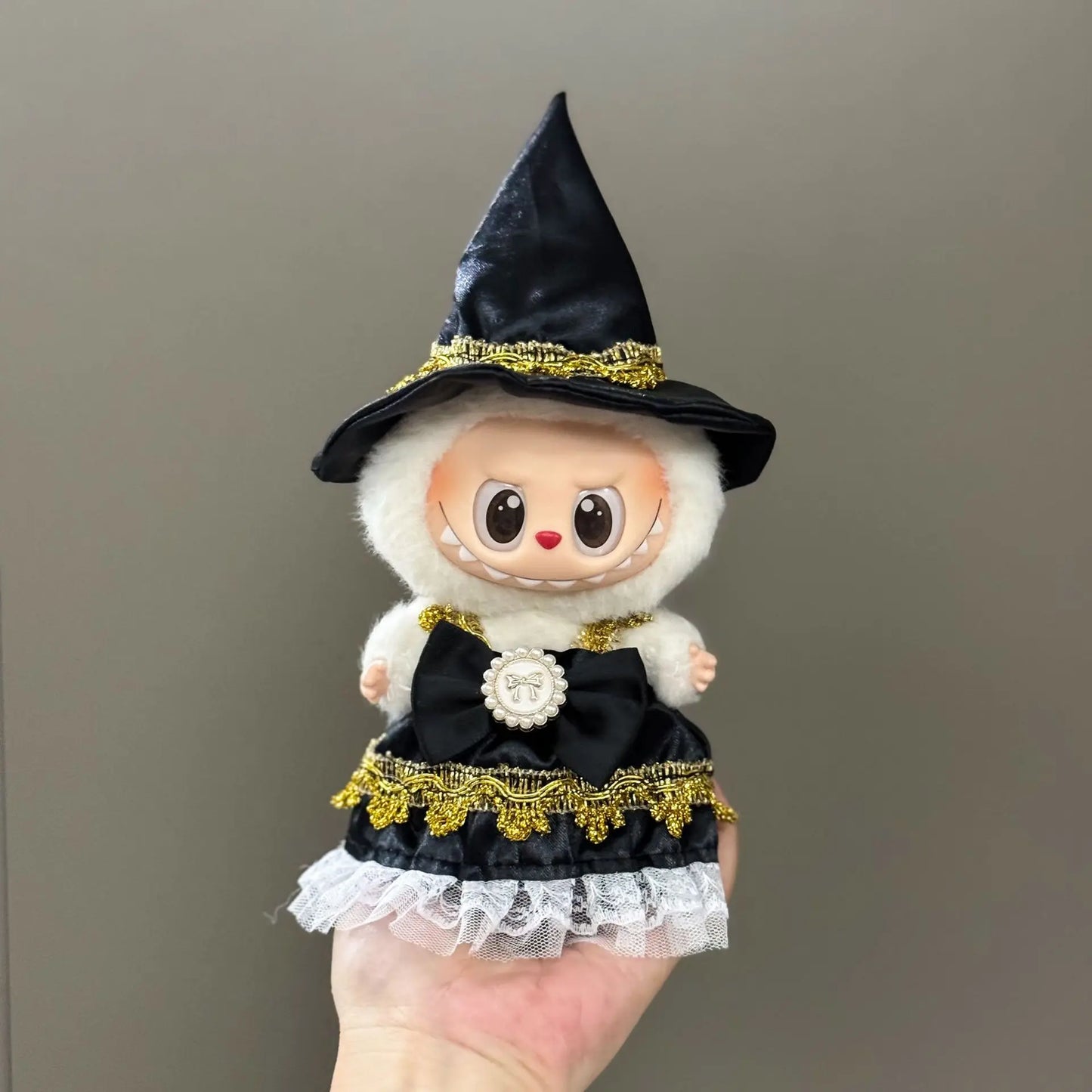 17cm Labubu Outfit Halloween Sets Carnival Party Cloak Pumpkin Costume Clothes for Labubu No Shoes