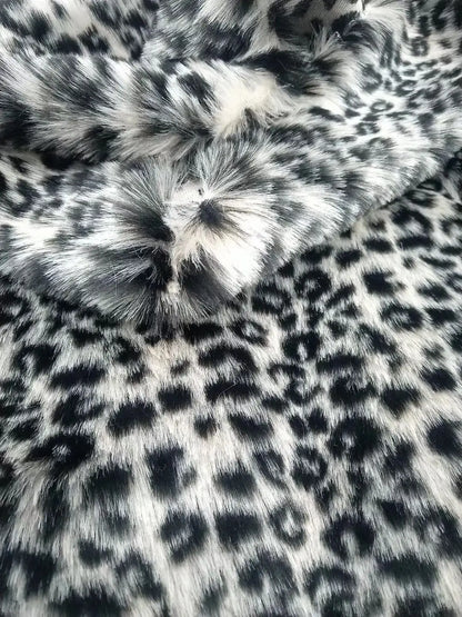 160*100cm Faux Fur Imitation Leopard Large Fur Jacquard Spots  Plush Faux Fur Fabric for Coat  Vest Fausse Fourrure Tissu