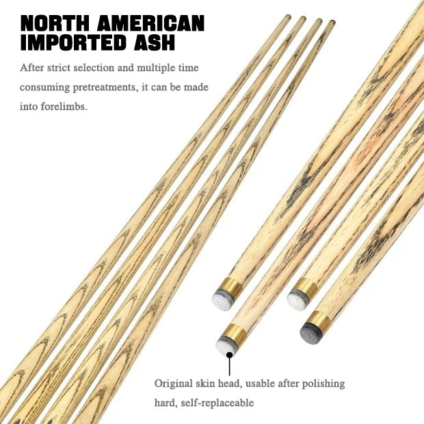 O'Min Victory Billiard Snooker Cue One Piece 9.8mm Tip High Quality Ashwood Shaft Professional Billard With Case and Extension