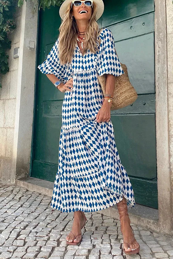 Fashion Women Print Dress Summer Loose Boho Dress Casual Elegant Short Sleeve Beach Party Dresses for Woman Robe Femme 2023 New