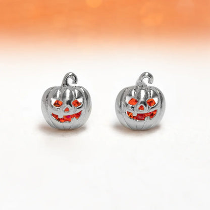 New Halloween Gothic Cute Oil Drip Pumpkin Ghost Skull Stud Earrings for Women Fashion Jewelry Gift Wholesale