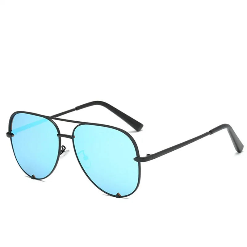Woman Sunglasses Fashion Cool Pilot Style Polarized Glasses Luxury Glasses Mirror Retro Rivet Yellow Sun Glasses UV400