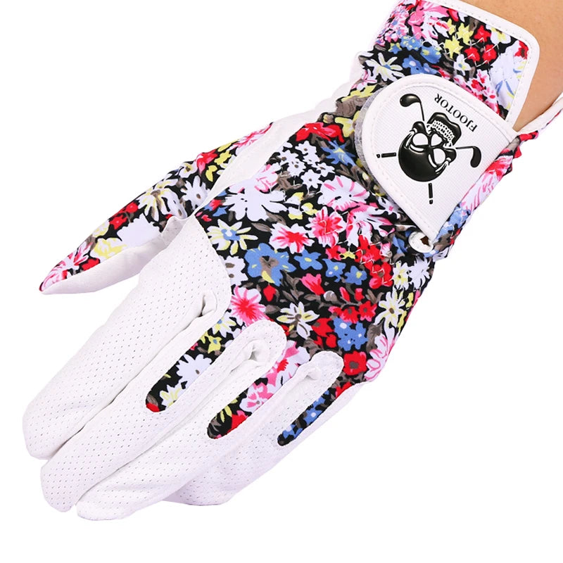 Women's Golf Gloves Left Hand & Right Hand Gloves Golf Breathable High Quality Palm Protection Sport Gloves