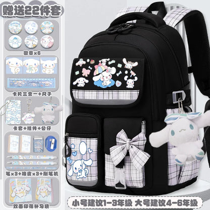 Sanrio Cinnamon Dog Cute Fashion Print School Bag for Primary School Students, Stylish Children's Back-To-School Backpack