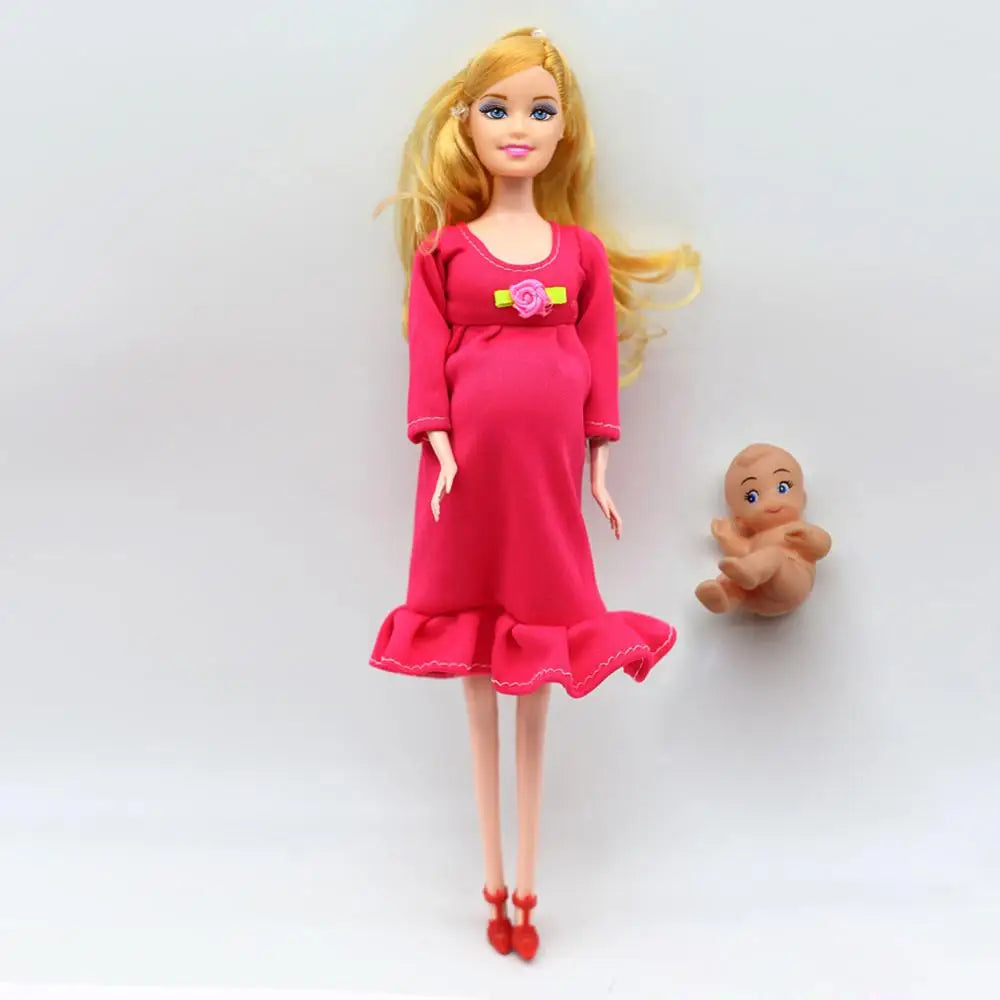 1pc Big Belly Doll   Pregnant Dolls Suit Mom Doll Have a Baby in Her Tummy for Barbies Doll Educational Toys for Children