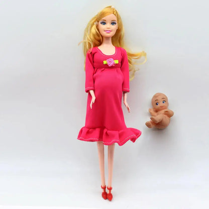 1pc Big Belly Doll   Pregnant Dolls Suit Mom Doll Have a Baby in Her Tummy for Barbies Doll Educational Toys for Children