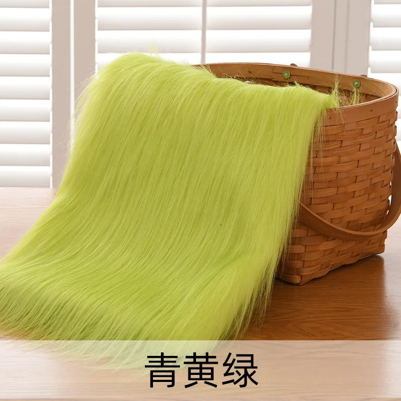 Dolls Long Plush Fabric Per Meter for Upholstery Coats Chair Cover Sewing Plain Fashion Fur Textile Needlework Thick Comfortable