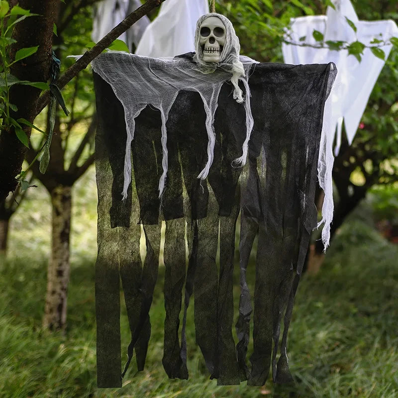 1-3pcs Halloween Hanging Ghost Decorations Skull Scary Gauze Fabric for Haunted House Porch Scary Props Terror Hanging Ornaments