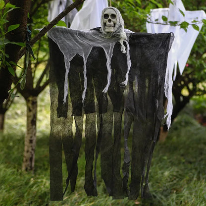 1-3pcs Halloween Hanging Ghost Decorations Skull Scary Gauze Fabric for Haunted House Porch Scary Props Terror Hanging Ornaments