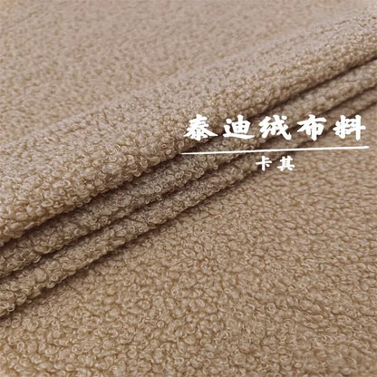 Stretch Fabric Fur Plain by the Meter for Children's Clothes Dolls Sewing Winter Coats White Teddy Hair Plush Cloth Smooth Drape