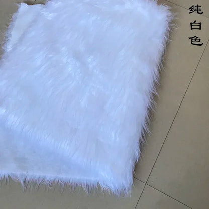 Long Hair Plush Fabric Faux Fur by the Meter for Upholstery Toys Props Decorative Cloth Diy Sewing Soft Comfortable Purple Brown