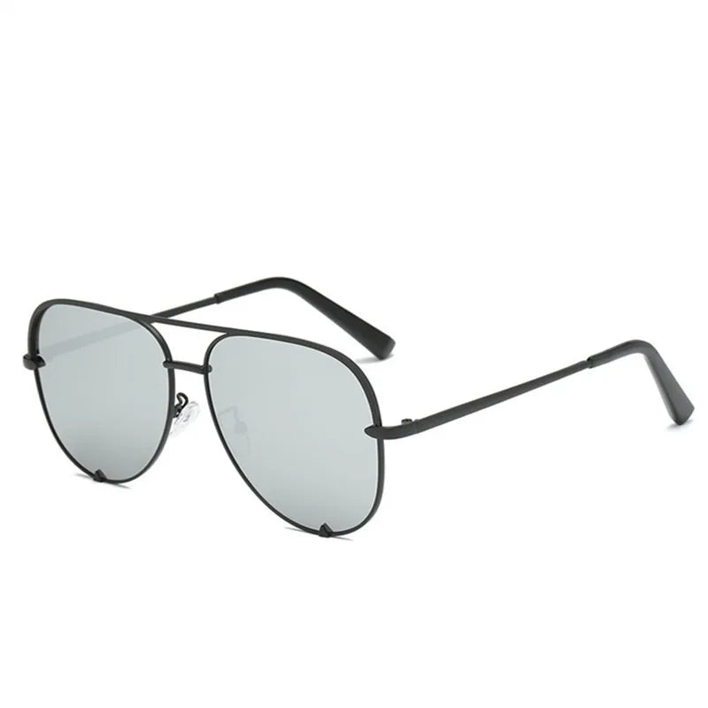 Woman Sunglasses Fashion Cool Pilot Style Polarized Glasses Luxury Glasses Mirror Retro Rivet Yellow Sun Glasses UV400
