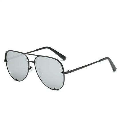 Woman Sunglasses Fashion Cool Pilot Style Polarized Glasses Luxury Glasses Mirror Retro Rivet Yellow Sun Glasses UV400