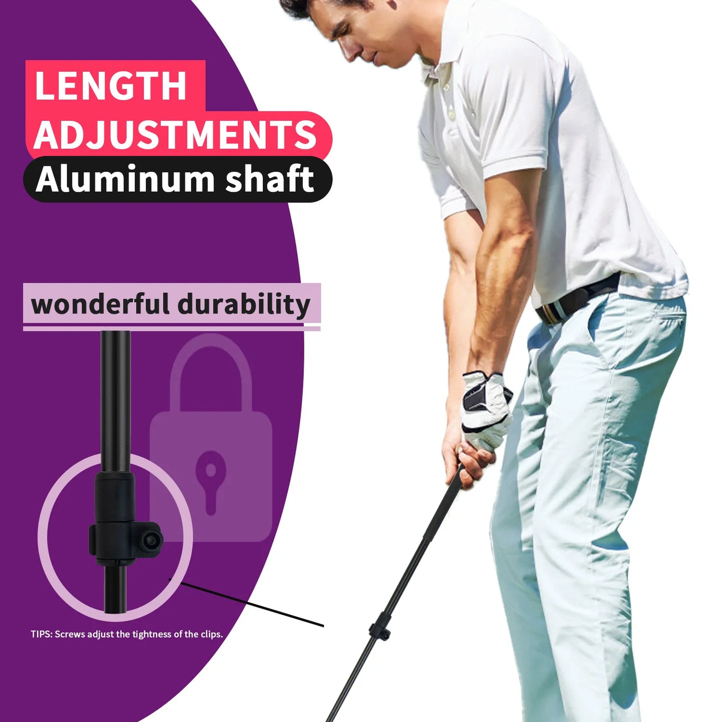 Golf Club With Oversize Club Head to Play Backyard Golf Game Outdoor Hit Plastic or Foam Golf Balls in Grass, Parks, Yards Pink