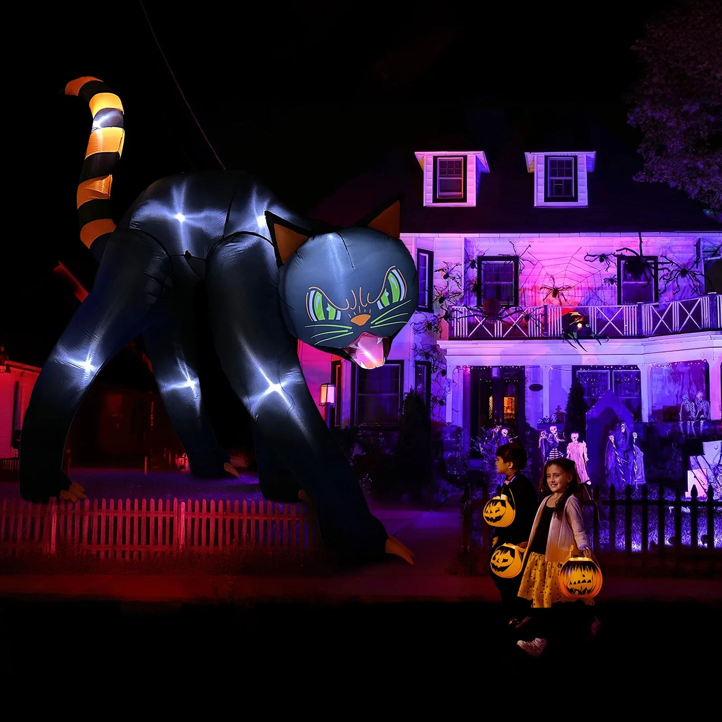 OurWarm 13FT Giant Halloween Inflatables Outdoor Decor Black Cat Inflatable,Black Cat Inflatables Decorations for Outdoor Decor