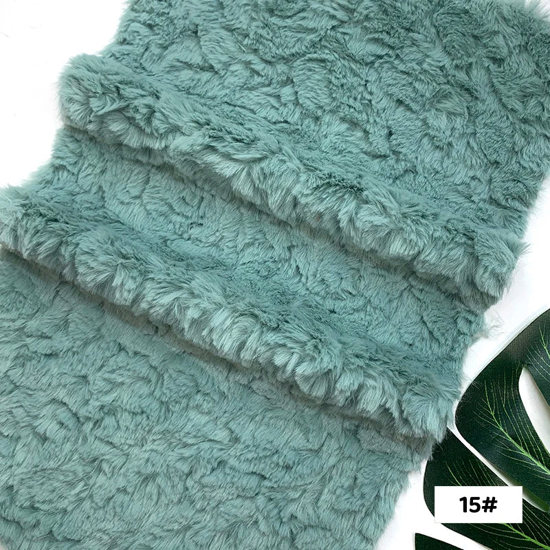 25x45cm Embossed Microfiber Plush Faux Fur Furry Fabric Soft Imitation Rabbit Fur DIY Doll Garment Coat Jacket Sewing Material