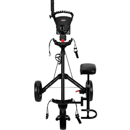 PGM Golf Cart 3 Wheels, Golf Bag Cart Foldable, With Cup Holder With Seat, Compact Golf Pull Car