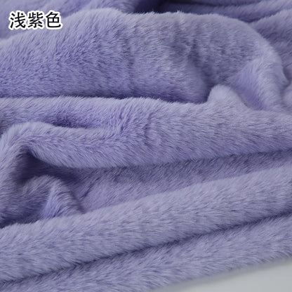 Plain Faux Fur Fabric Smooth by the Meter for Clothes Coats Dolls Sewing Thickened Imitation Rex Rabbit Plush Textile Soft Silky
