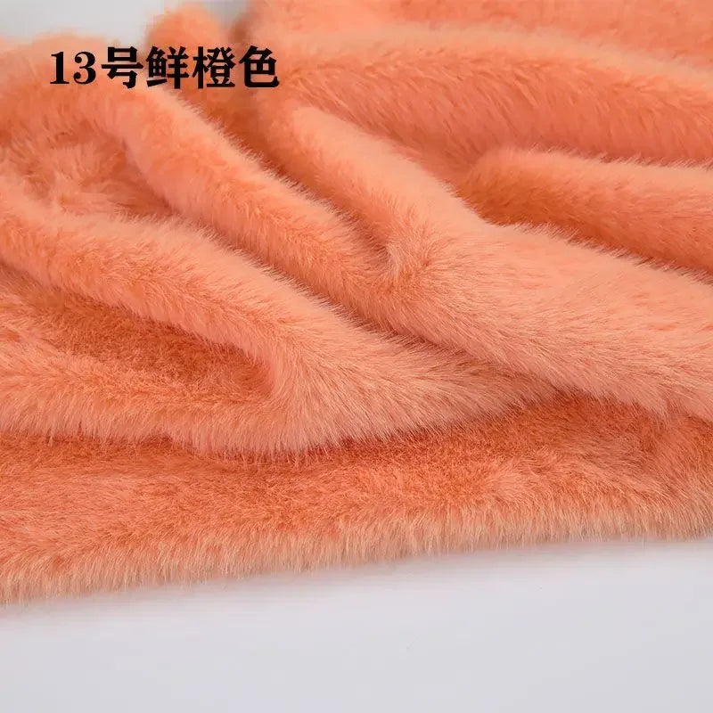 2cm Faux Mink Fur Plush Fabric by the Meter for Clothing Scarf Dolls Background Decoration Diy Sewing Cloth Soft Pink White Blue