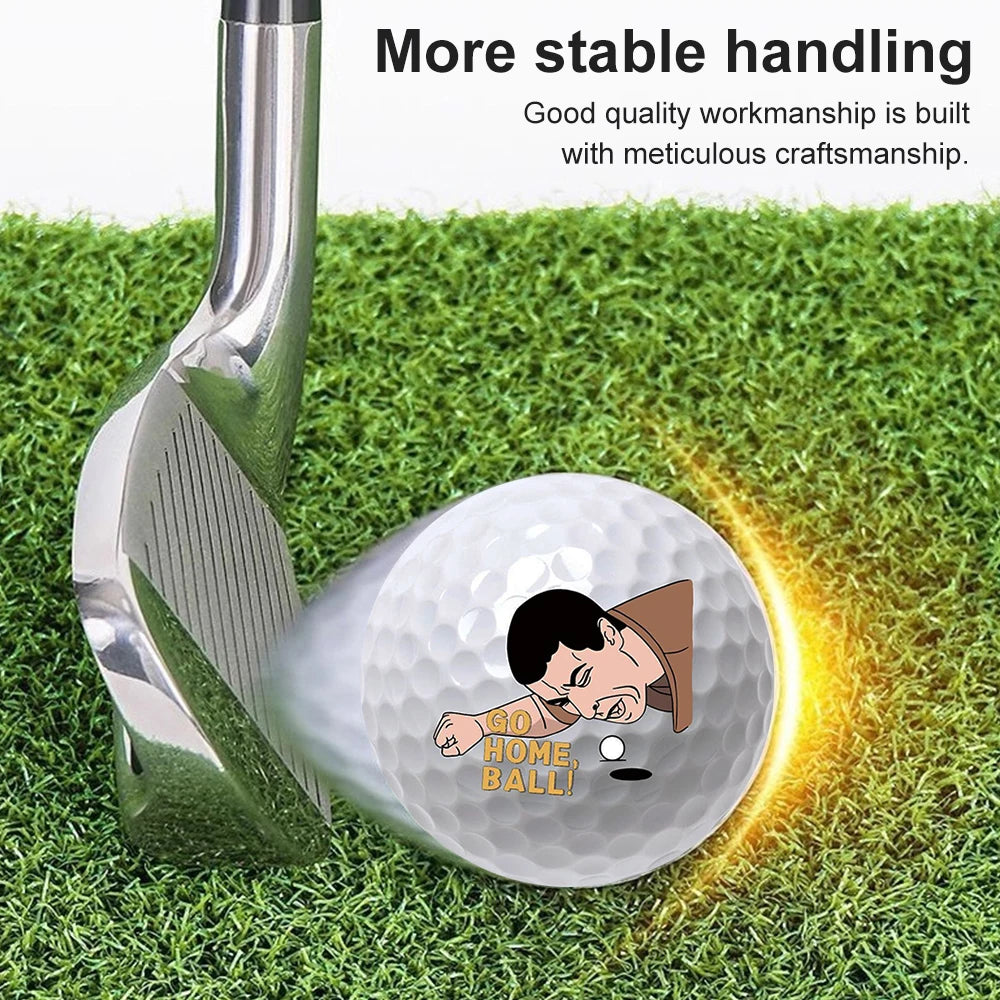 4Pcs Golf Practice Balls 4 Patterns Double Layers Premium Performance Golf Traning Balls for Golf Sports