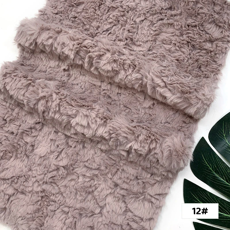 25x45cm Embossed Microfiber Plush Faux Fur Furry Fabric Soft Imitation Rabbit Fur DIY Doll Garment Coat Jacket Sewing Material