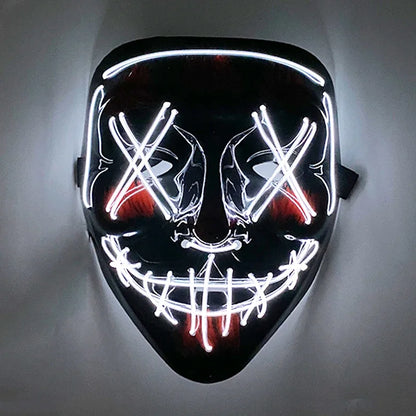 Halloween Scary LED Glowing Mask-Colorful Luminous Ghost Face,Carnival/Cosplay Party/Nightclub/Music Festival/Costume Supplies