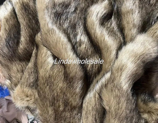 Wholesale Quality Pile 5cm Dye Tip Faux Fur Fabric, Thick Fox Fur,felt Cloth,clothes Shoes Bag Materials