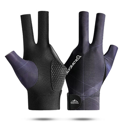 1Pcs Open Finger Billiard Gloves Antiskid Polyester Snooker Billiard Gloves Adjust Sticker Portable Lightweight Amateur Training