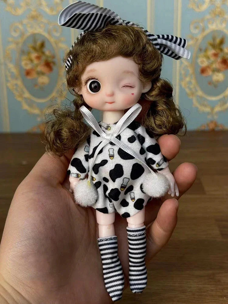 Lovely 17cm Doll 1/8 Bjd Dolls Mini Playhouse Doll Toy Kids Girls Dolls Toy Gift