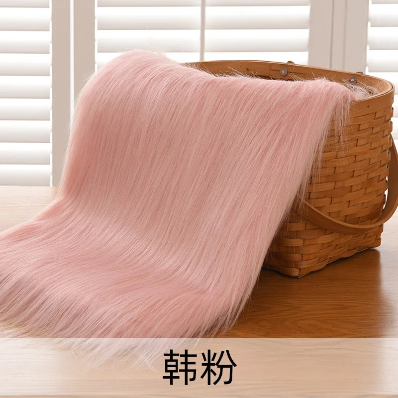 Dolls Long Plush Fabric Per Meter for Upholstery Coats Chair Cover Sewing Plain Fashion Fur Textile Needlework Thick Comfortable