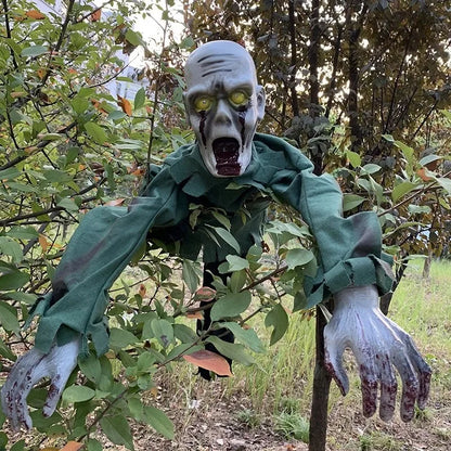 Crawling Ghost Electric Scary Crawling Spirit Horror Voice Control Bloody Ghost Zombie Props Haunted House Yard Halloween Decor
