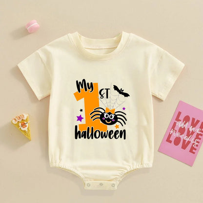 My First Halloween Print Baby Bubbles Romper Halloween Party Infant Outfit Bodysuit Newborn Large Jumpsuit Newborn Retro Clothes