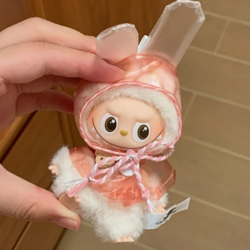 For Labubu 4.0 the Monsters Pin for Love Series Cute Mini Raincoats Waterproof Outfit for Labubu V4 Doll Clothes Accessories