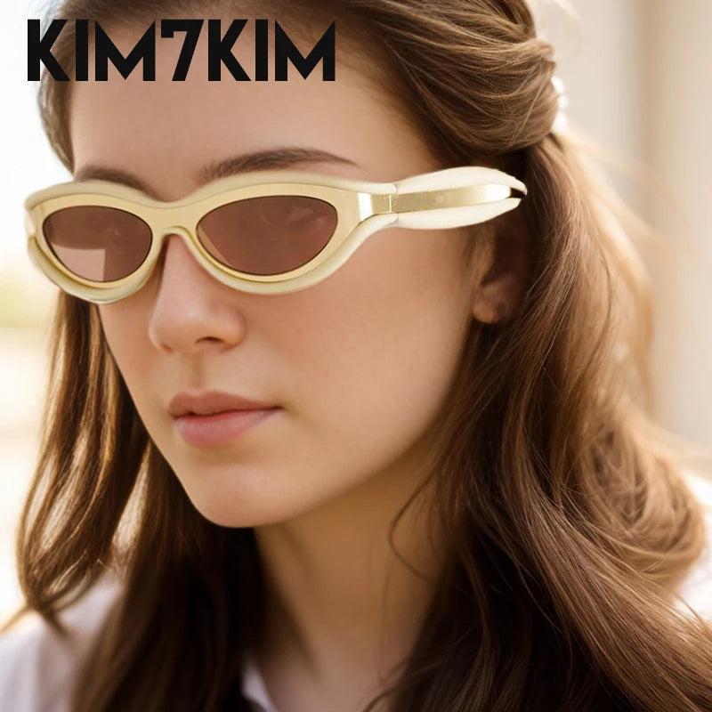 Y2k Oval Sunglasses Men Women 2025 Luxury Brand Trendy Punk Sun Glasses Male Small Frame Sunglass Streetwear Shades Gafas De Sol
