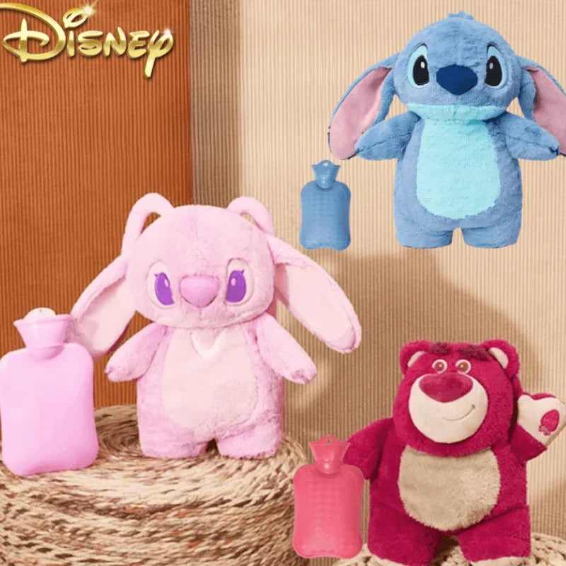 Disney Plush Hand Warm Bottle Stitch Cartoon Water Filled Hand Warmer Cute Lotso Hot Water Bottles Christmas Gift for Girlfrien
