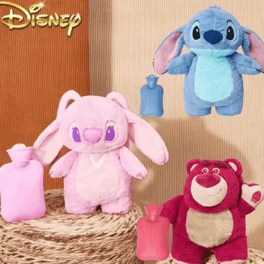 Disney Plush Hand Warm Bottle Stitch Cartoon Water Filled Hand Warmer Cute Lotso Hot Water Bottles Christmas Gift for Girlfrien