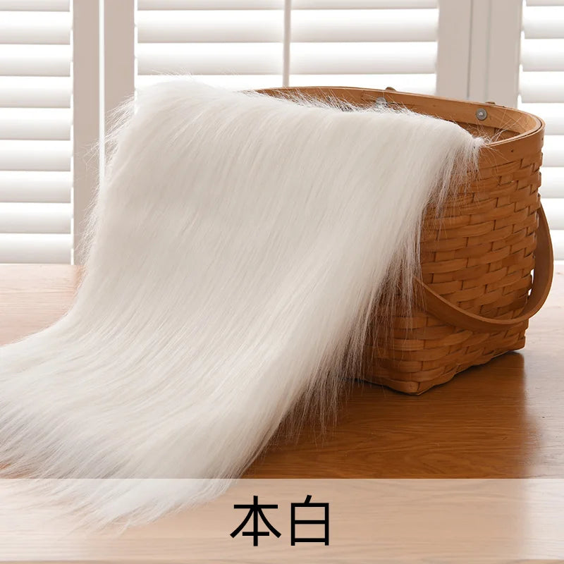 Dolls Long Plush Fabric Per Meter for Upholstery Coats Chair Cover Sewing Plain Fashion Fur Textile Needlework Thick Comfortable