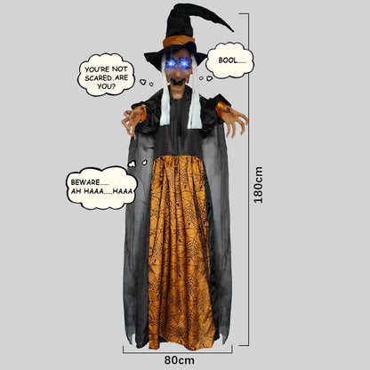 Halloween Voice Controlled Luminous Screaming Haunted Witch Escape Room Horror Haunted House Decorative Props