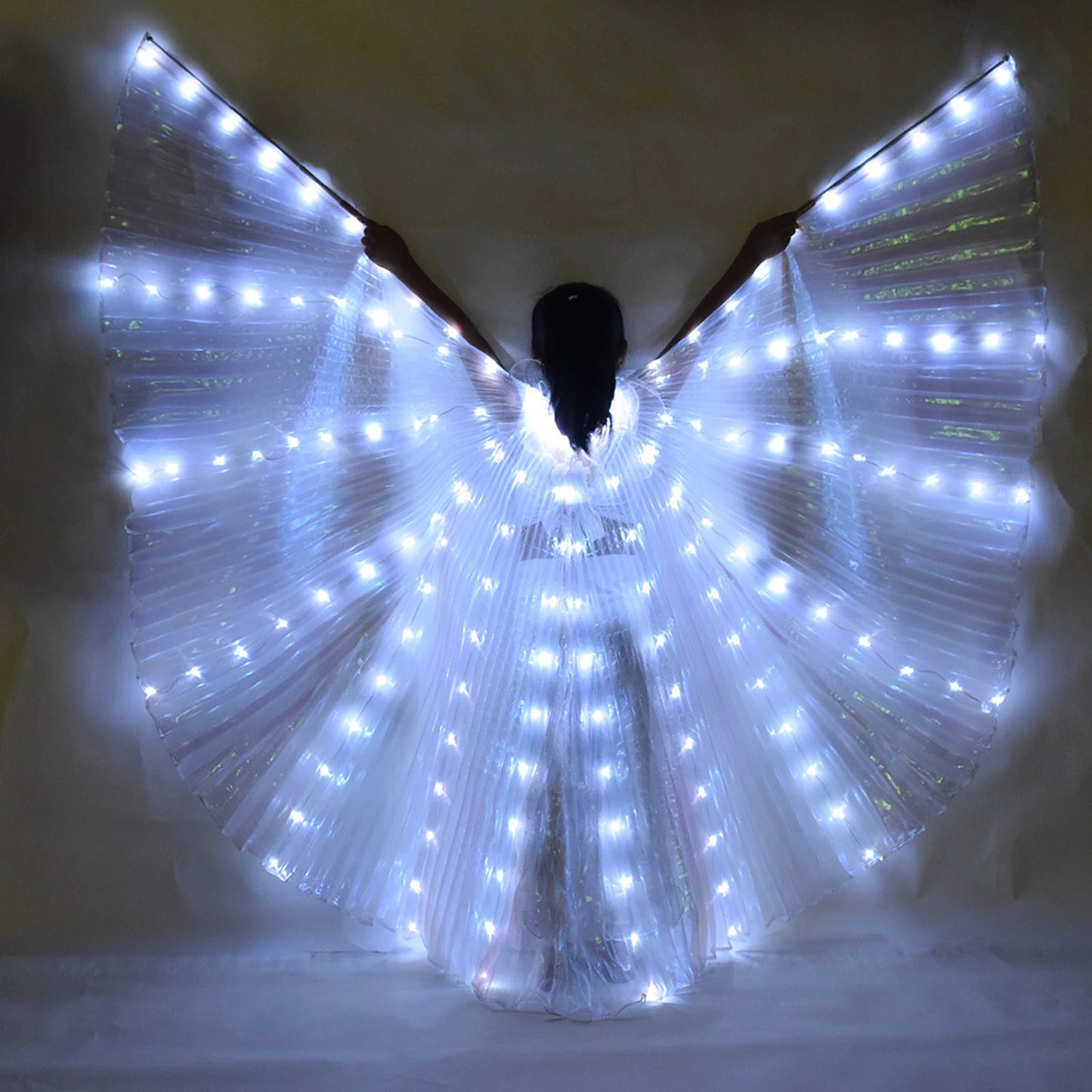 LED Isis Wings Belly Dance Wings LED Butterfly Wings Glowing Costume Performance Clothing for Carnival Halloween Christmas Party