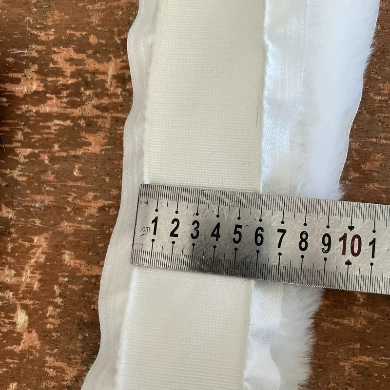 1m Artificial Rabbit Fur Widen White Ribbon for Trim Clothes Accessory Faux Fur Strips Cuffs DIY Fluffy Garment Decoration