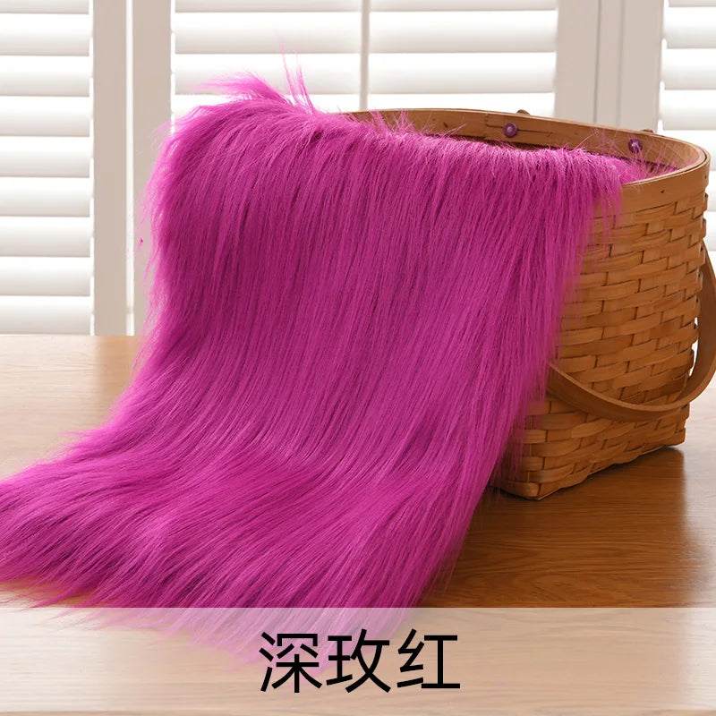 Dolls Long Plush Fabric Per Meter for Upholstery Coats Chair Cover Sewing Plain Fashion Fur Textile Needlework Thick Comfortable
