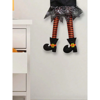 Halloween Witch Leg Decoration, Plush Filled Witch Legs for Wrath Car, Outdoor Evil Hanging Ornament, Car Trunk Yard Decor