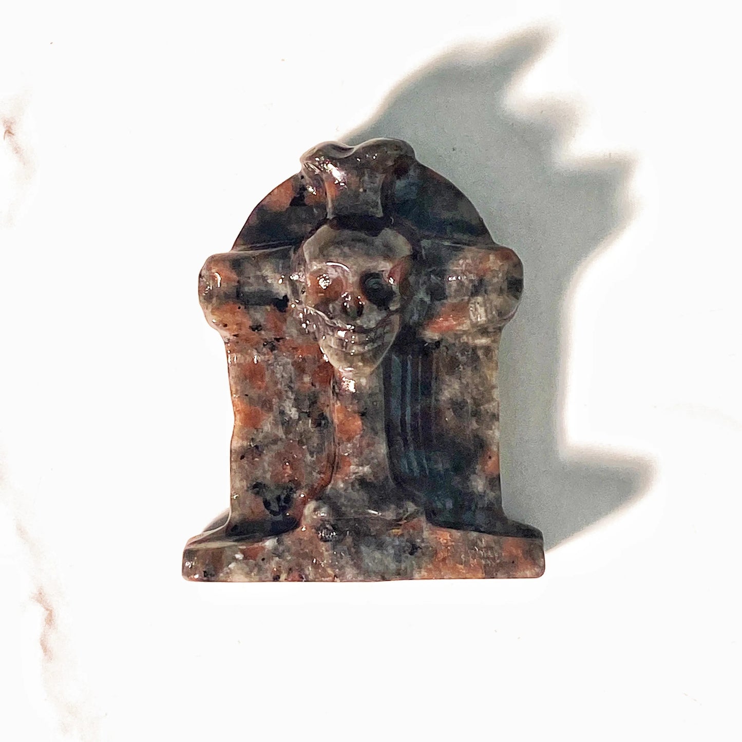 1PC High Quality Halloween Tombstone Natural Crystal Carving,Healing Crystal, Birthday Gift,Black Obsidian,Yooperlite,Women Gift