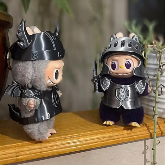 3D Armour for Labubu Clothes Dragon Slayer Knight Armor Sword Set Mini Plush Doll Clothing Fashion Doll Accessories Gift